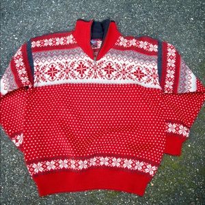 Men’s XL Arctic Circle 66 33 red Christmas ski sweater wool Nordic